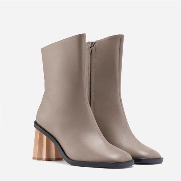 Mlouye Pleated Heel Boot - Earth - Picture 1 of 10